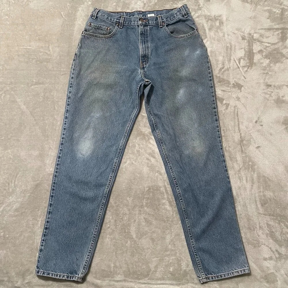 Vintage Levi's 545 Relaxed Fit Jeans Brown Tab Size 36x34 90s Stonewash Denim